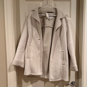 Jones New York Cream Teddy Faux-Shearling Jacket